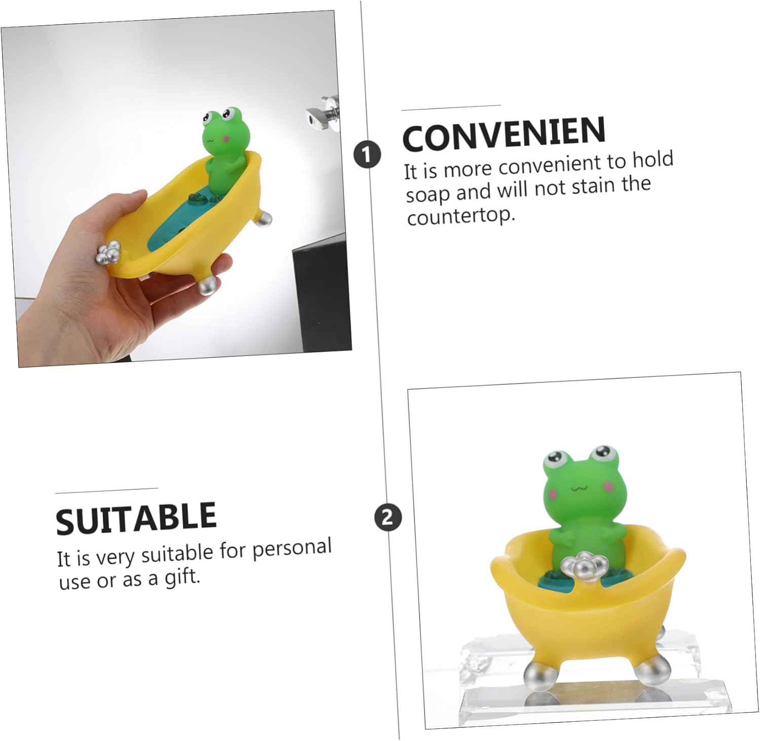 Frog Style Bath Soap Holder Travel-Friendly Self-Draining
