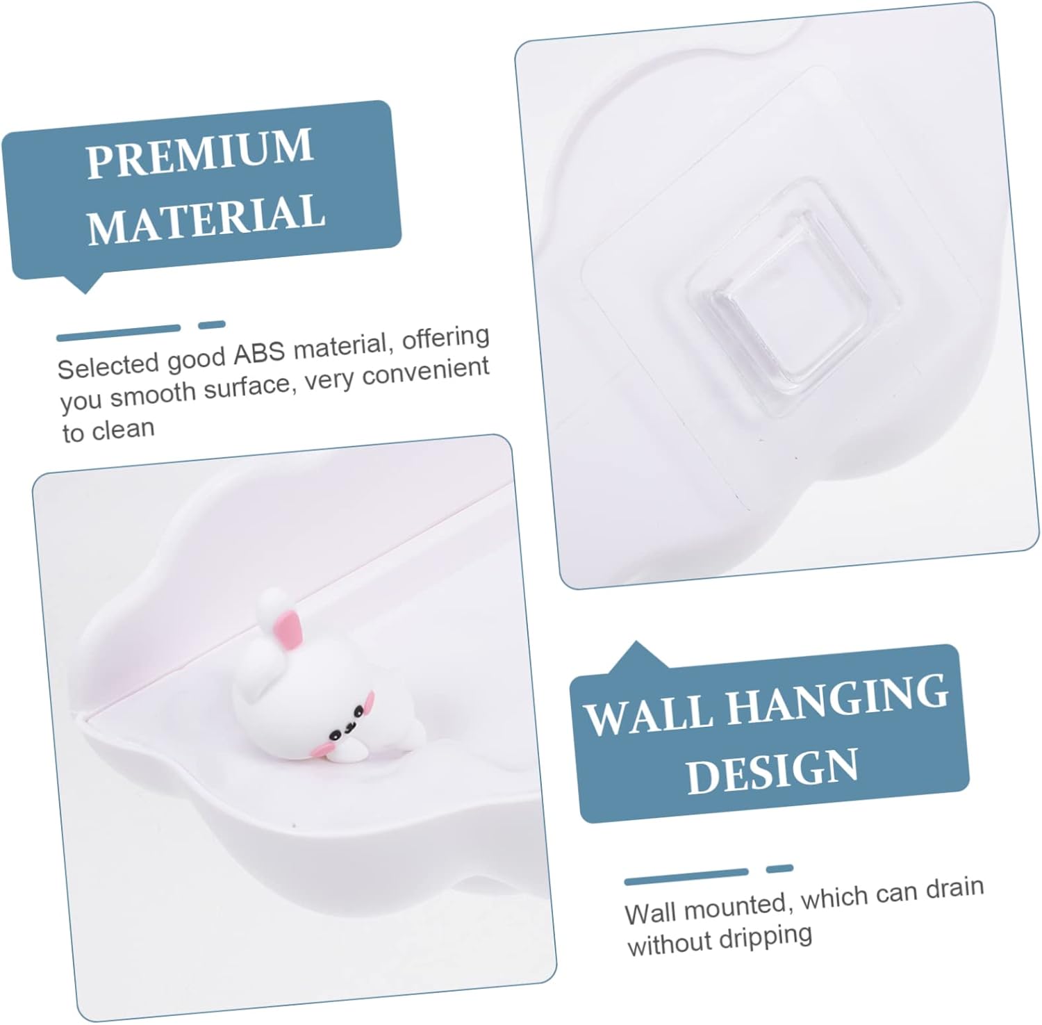 Homoyoyo Cartoon Cloud Wall-Mounted Soap Dish Punch Holder Self-Draining Design