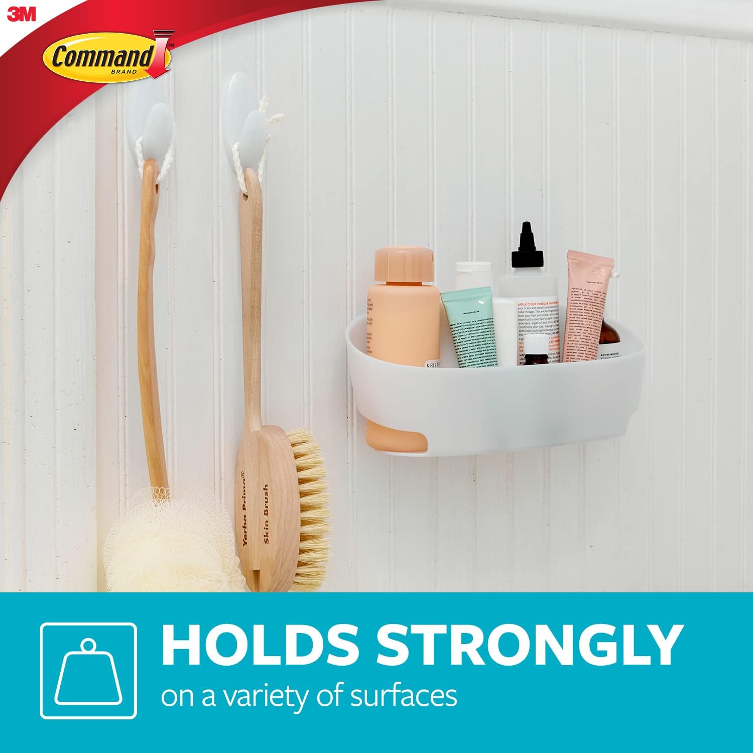 3M Command 127-inch Removable Shower Caddy with Shutter-Ready adhesive