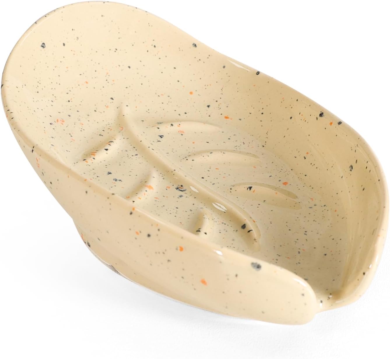Leaf Shape Ceramic Soap Holder Self Draining