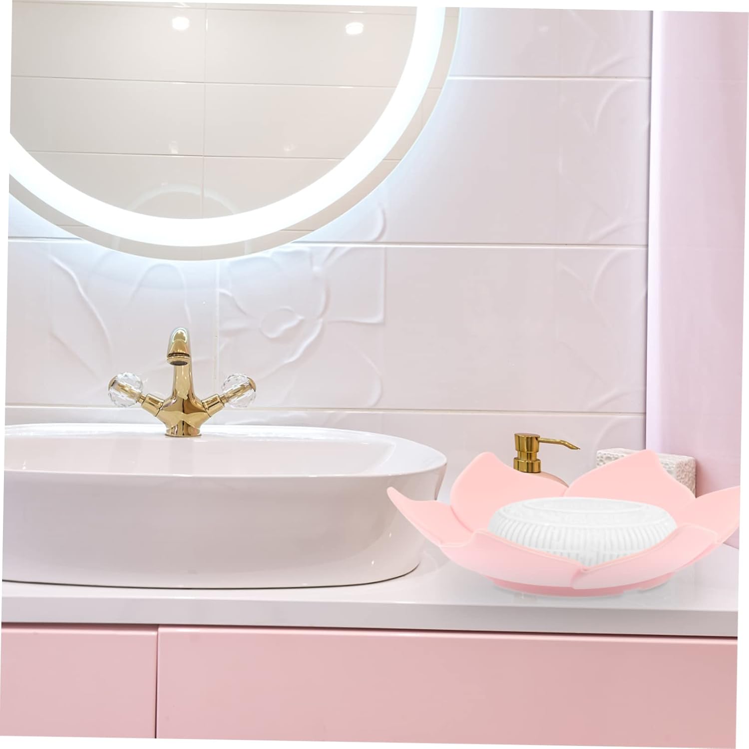 Elegant 2-Piece Floral Soap Disk for Smooth Drainage