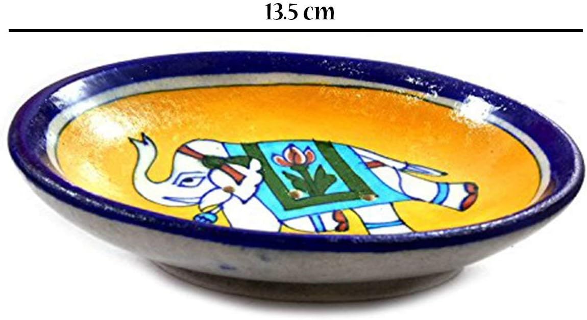 Handicraft Ceramic Soap Dish Holder Sky Blue Artwork