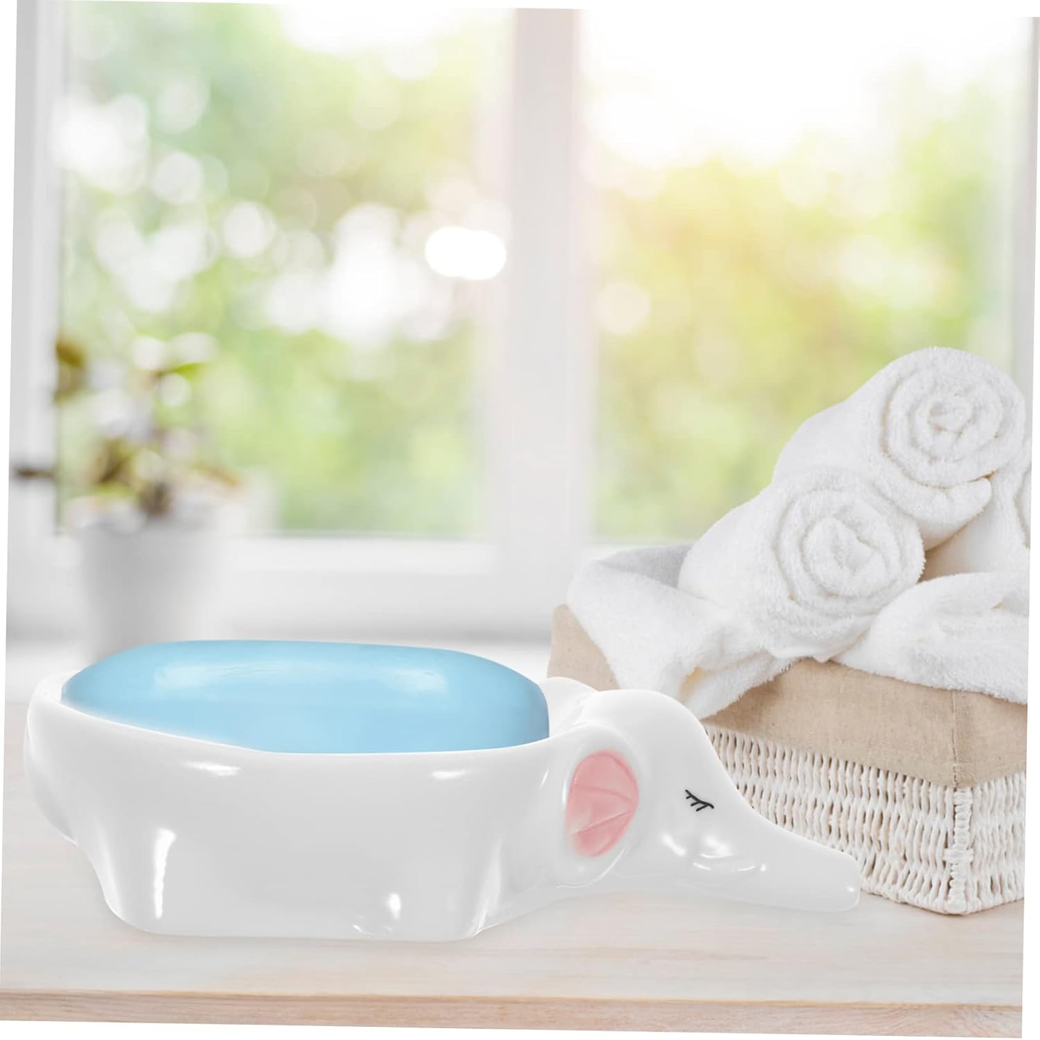 ABOOFAN Elephant Ceramic Soap Holder