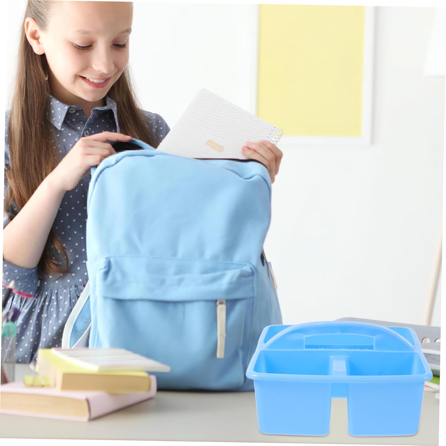 STOBOK Portable Office Organizer Caddy With Handle and Compartmentalization
