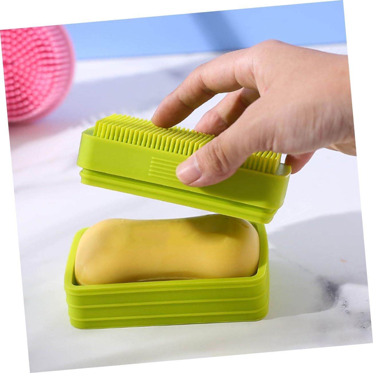 Large Bar Soap Container with Silicone Exfoliating Brush