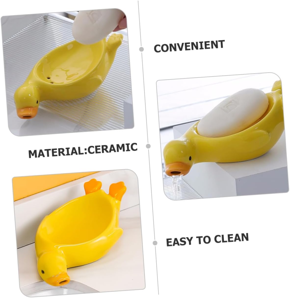 LIFKOME Ceramic Soap Holder - 10cm Yellow