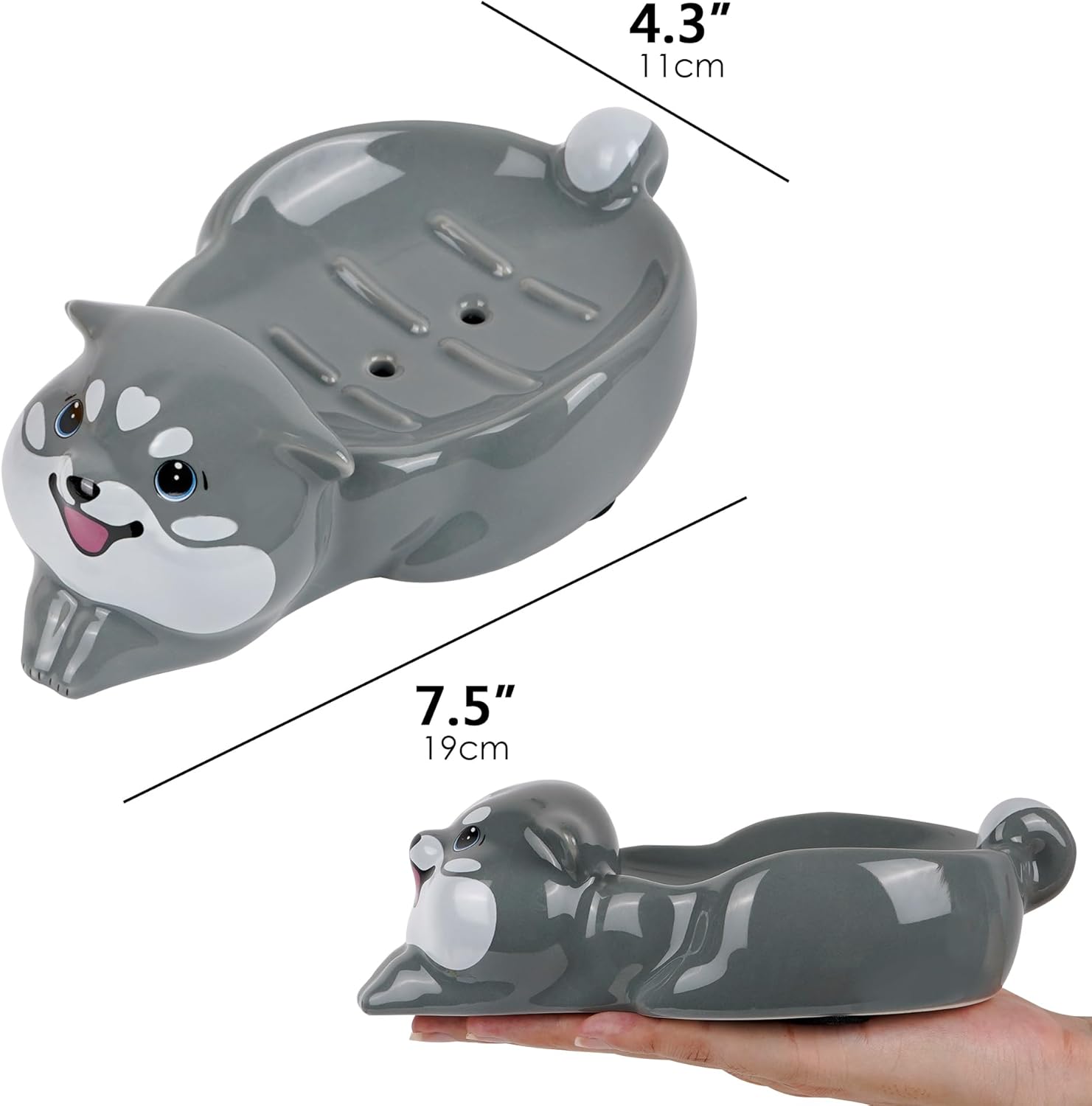 Ceramic Soap Dish Siberian Husky