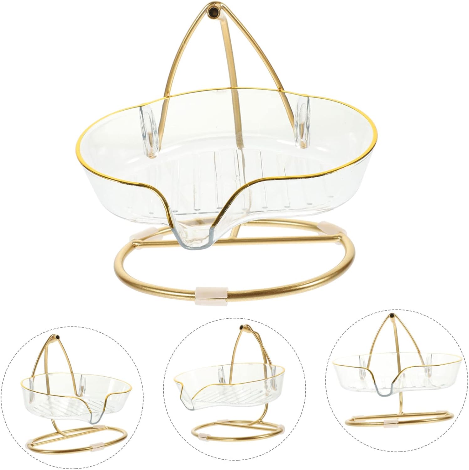 LIFKOME Countertop Soap Holder Draining Stylish for BATHrooms