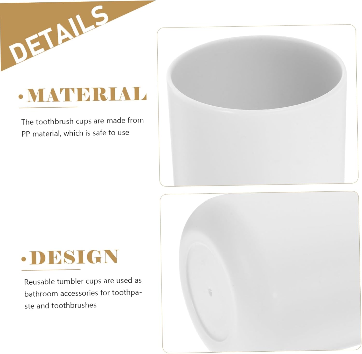 2-Piece Reusable Bathroom Tumbler Toothbrush Cups Pure Safe and Convenient