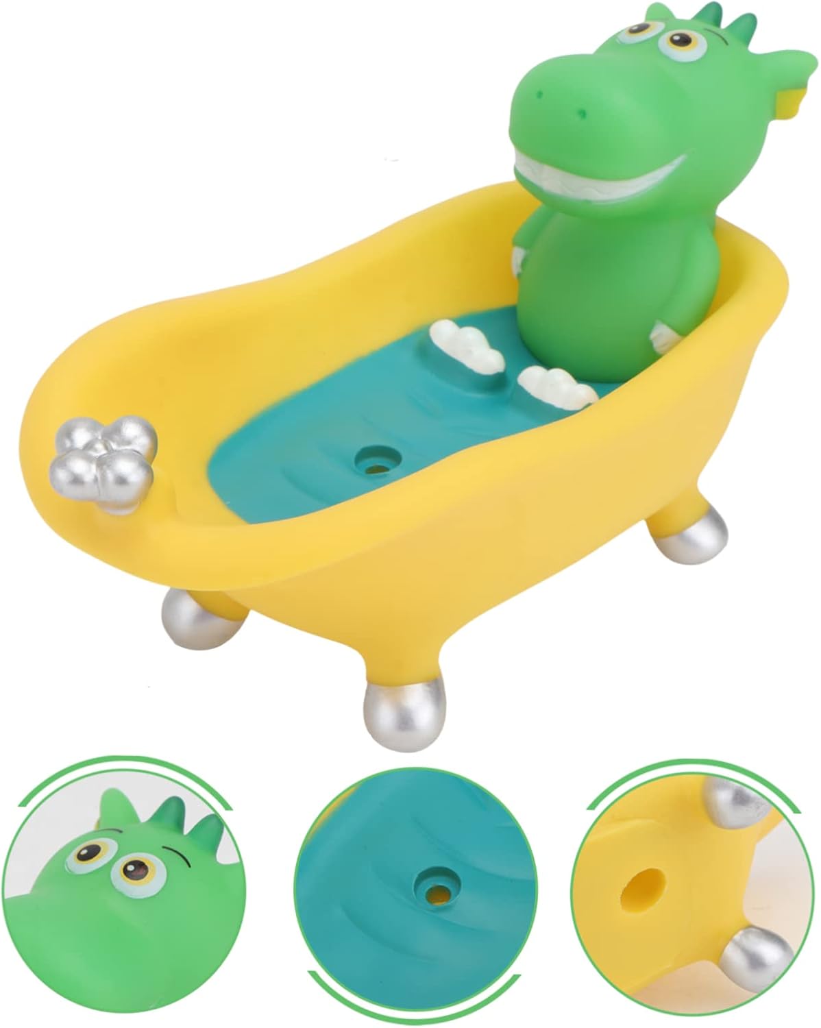 IMIKEYA Cartoon Dinosaur Soap Dish Holder - Cute Bathroom Soap Tray with Drain