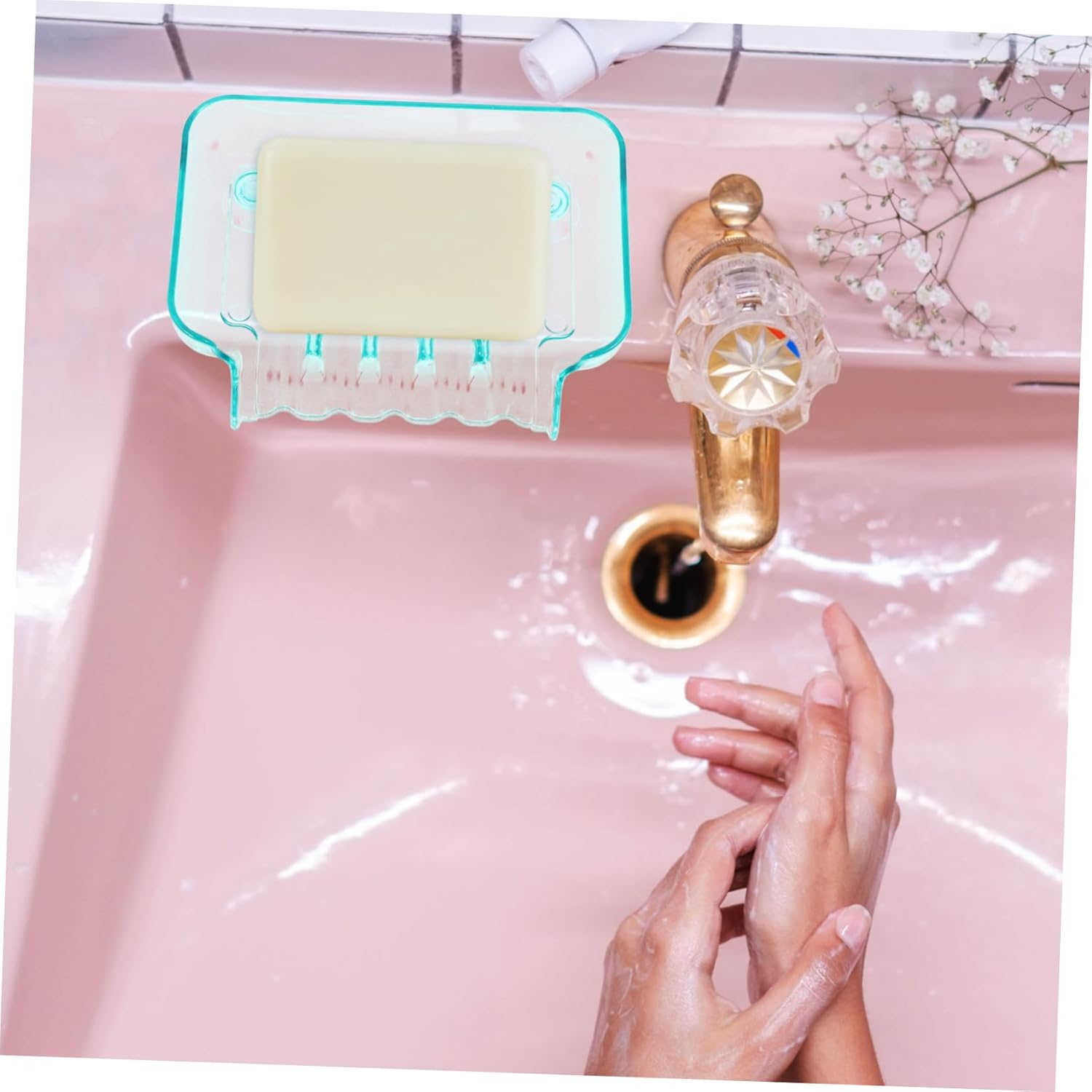 Green Metal Soap Holder with Suction Cup Safe Durable