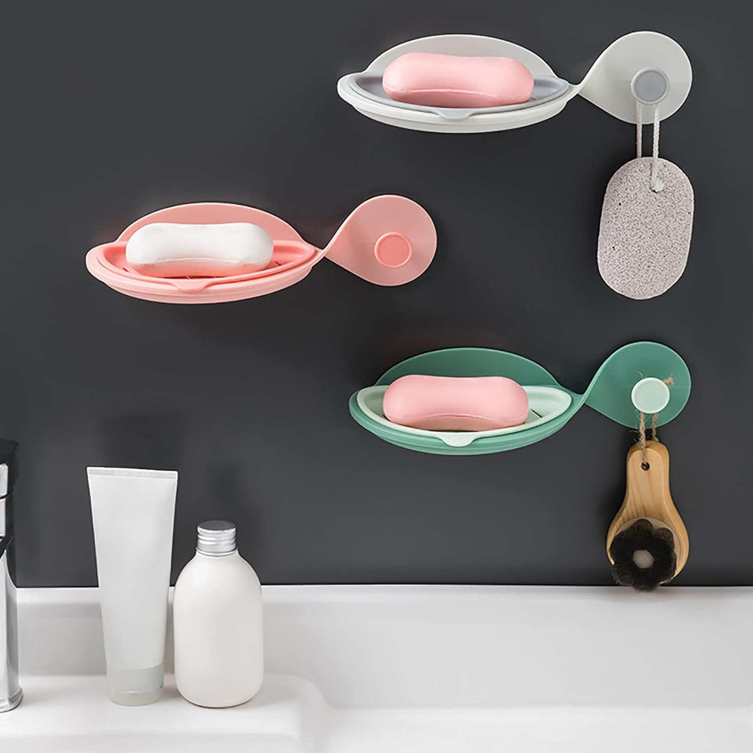 Cakina Folding Monkey Face Self-Draining Soap Rack for Kids in Bathroom