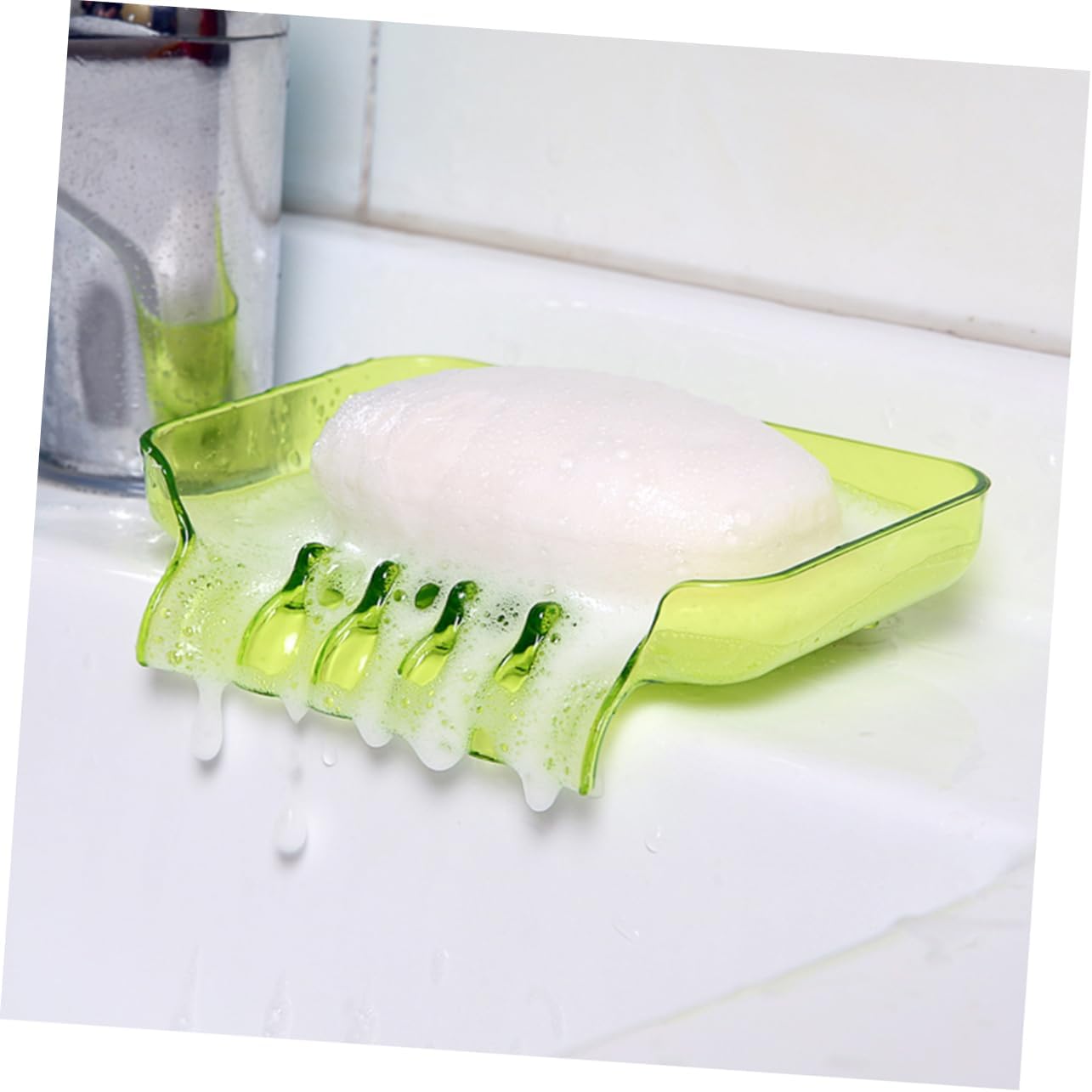 JoinPaya Modern Green Wall-Mountable Soap Dish for Bathrooms
