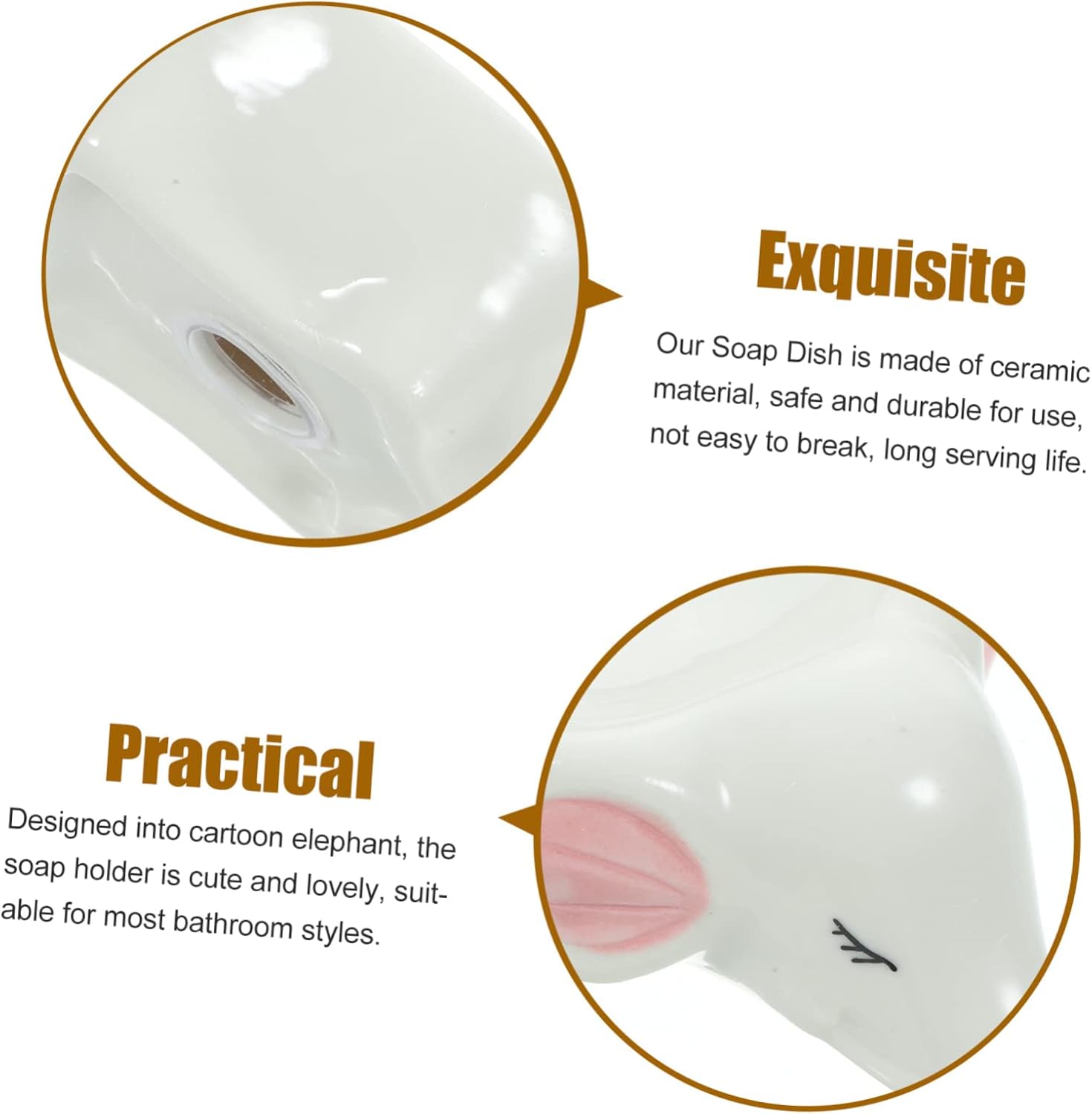 ABOOFAN Elephant Ceramic Soap Holder