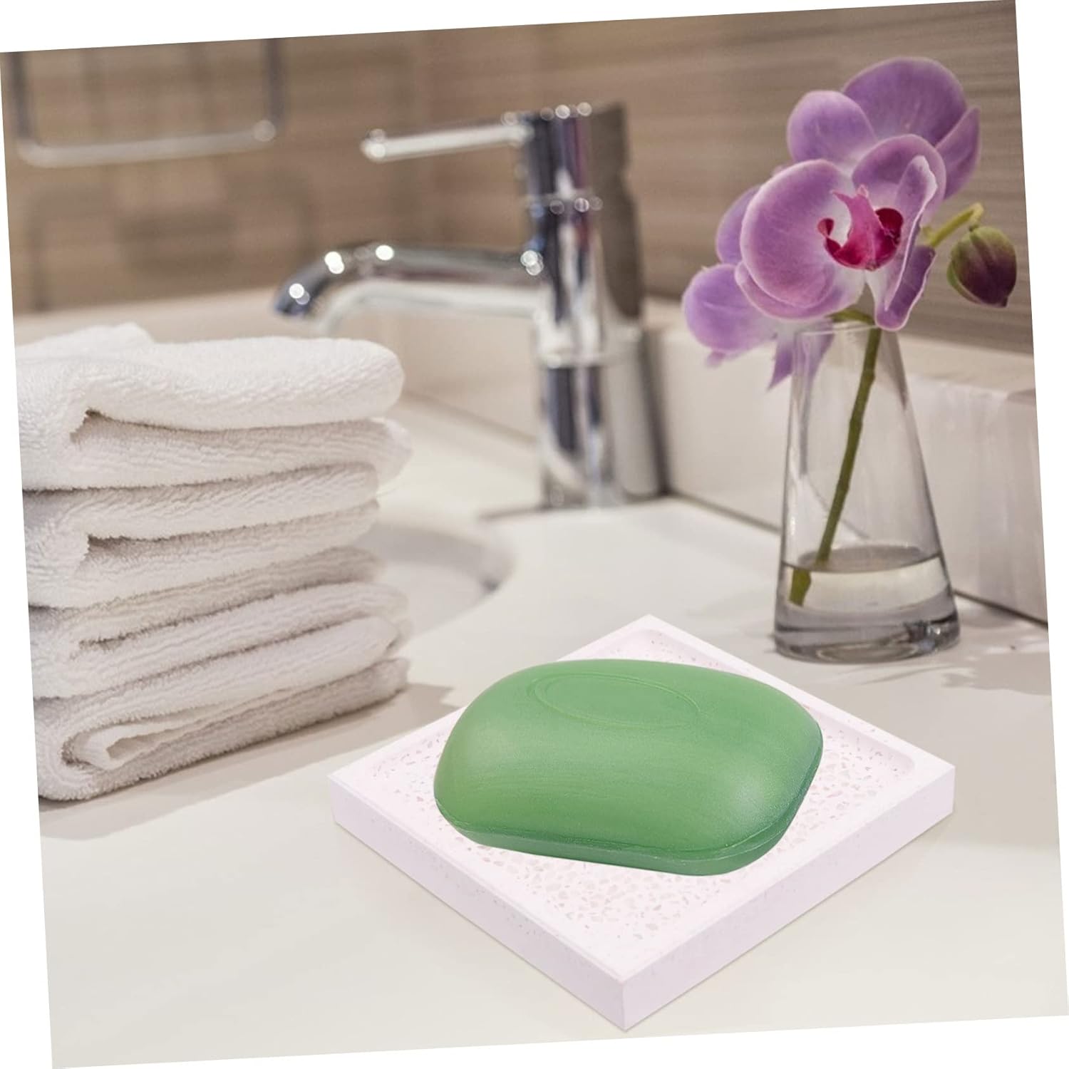 Stylish Diatomite Soap Dish Holder with Absorbent Material