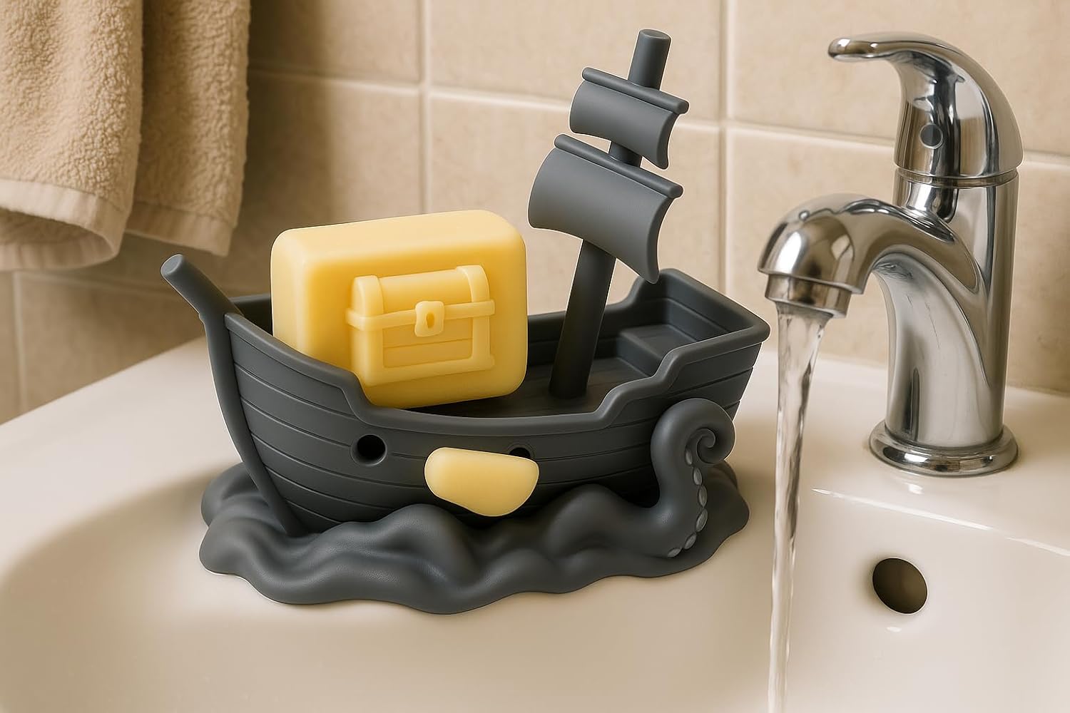 Sinking Pirate Ship Soap Dish