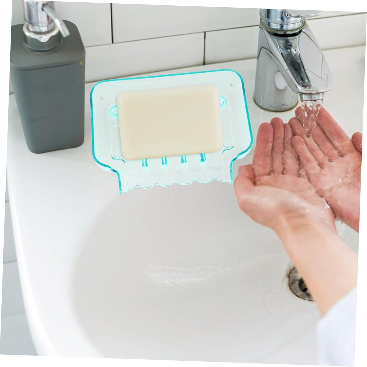Green Metal Soap Holder with Suction Cup Safe Durable
