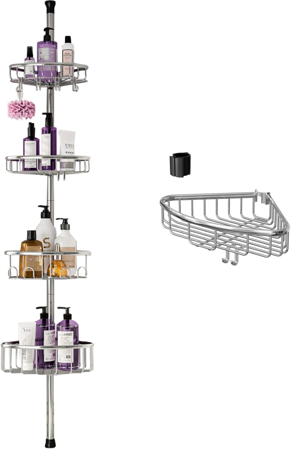 EssenceMe Corner Shower Caddy Tension Pole