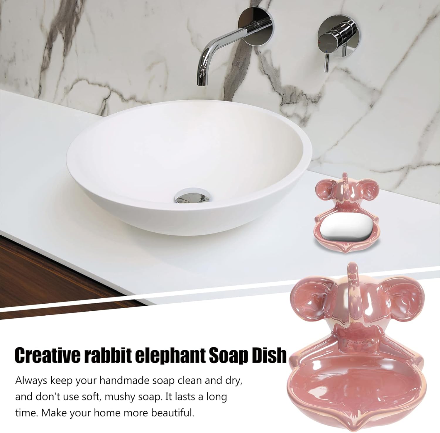 Cabilock Kid Sink Ceramic Elephant Soap Dish