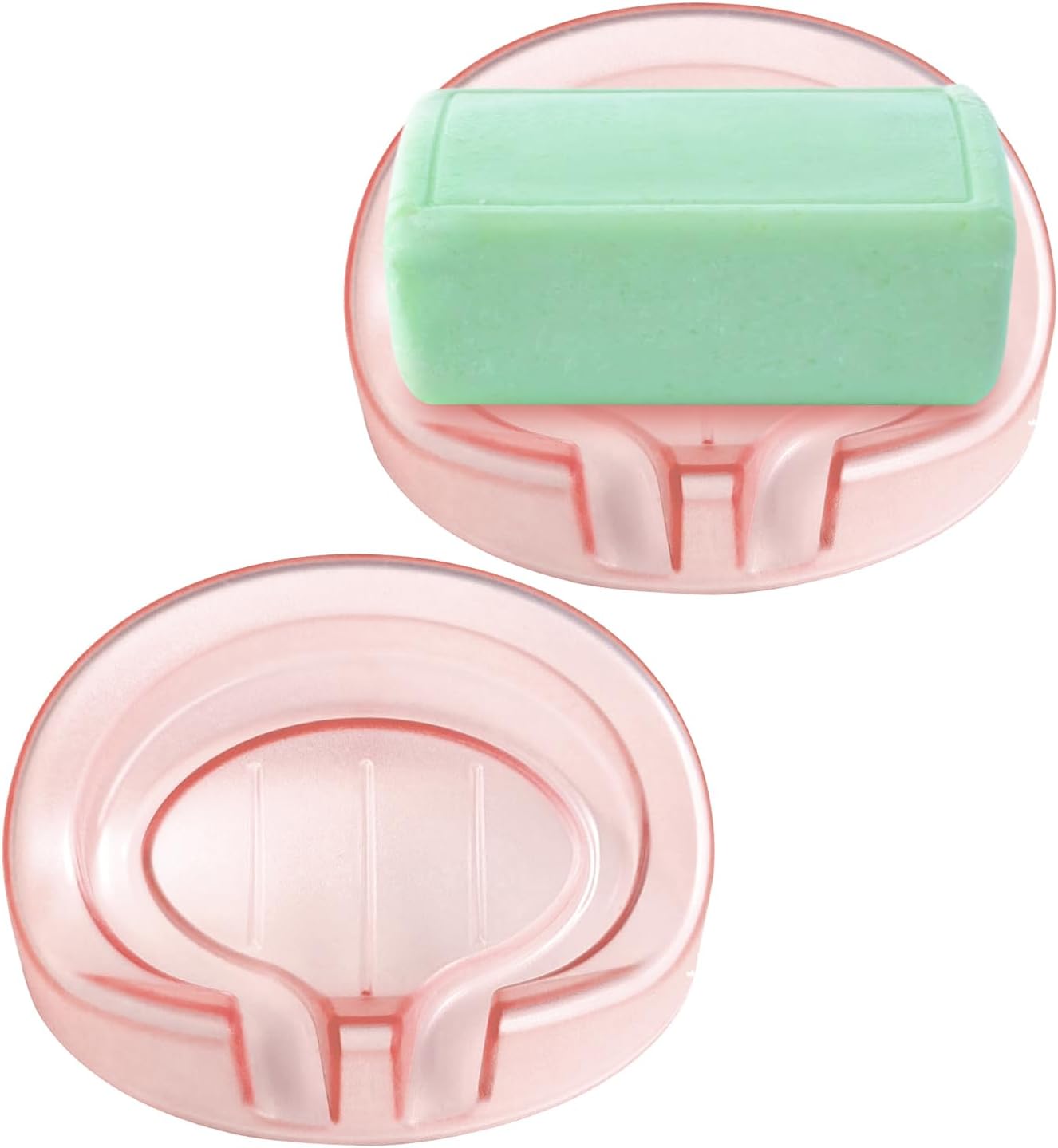 Axezoom Self Draining Soap Dishes 2-Pack Pink