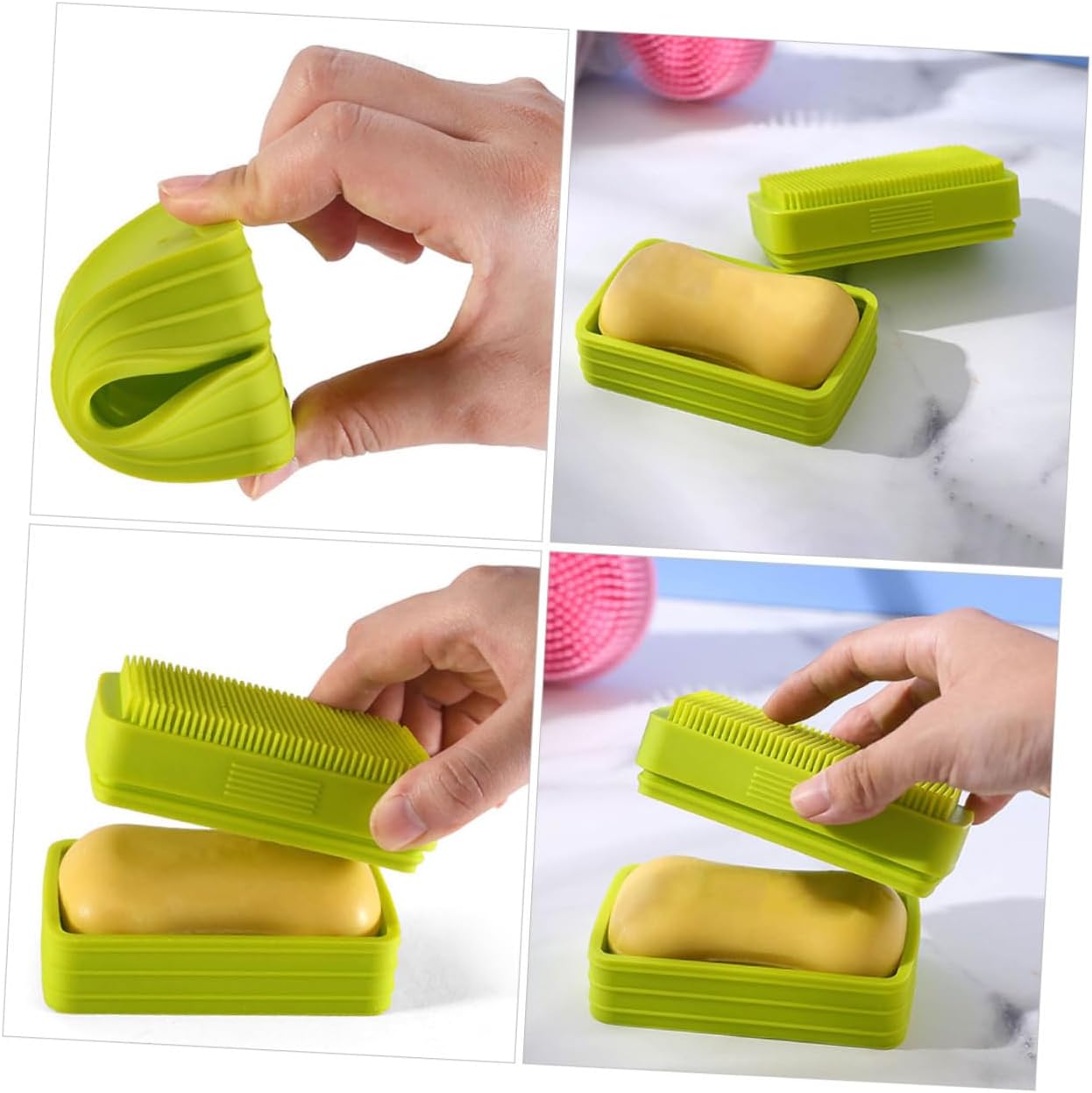Large Bar Soap Container with Silicone Exfoliating Brush