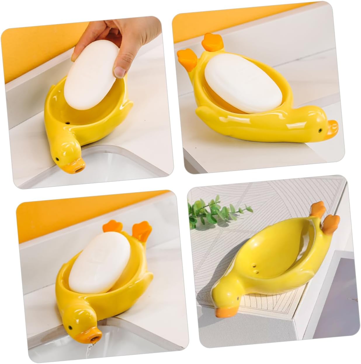 ABOOFAN Ceramic Soap Dish Drain
