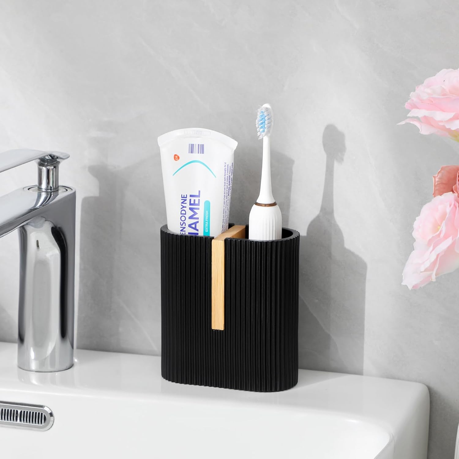 Rejomiik Matte Black Electric Toothbrush Holder