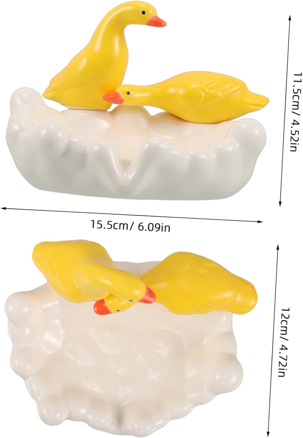 Anneome Ceramic Duck Soap Dish Self-Draining