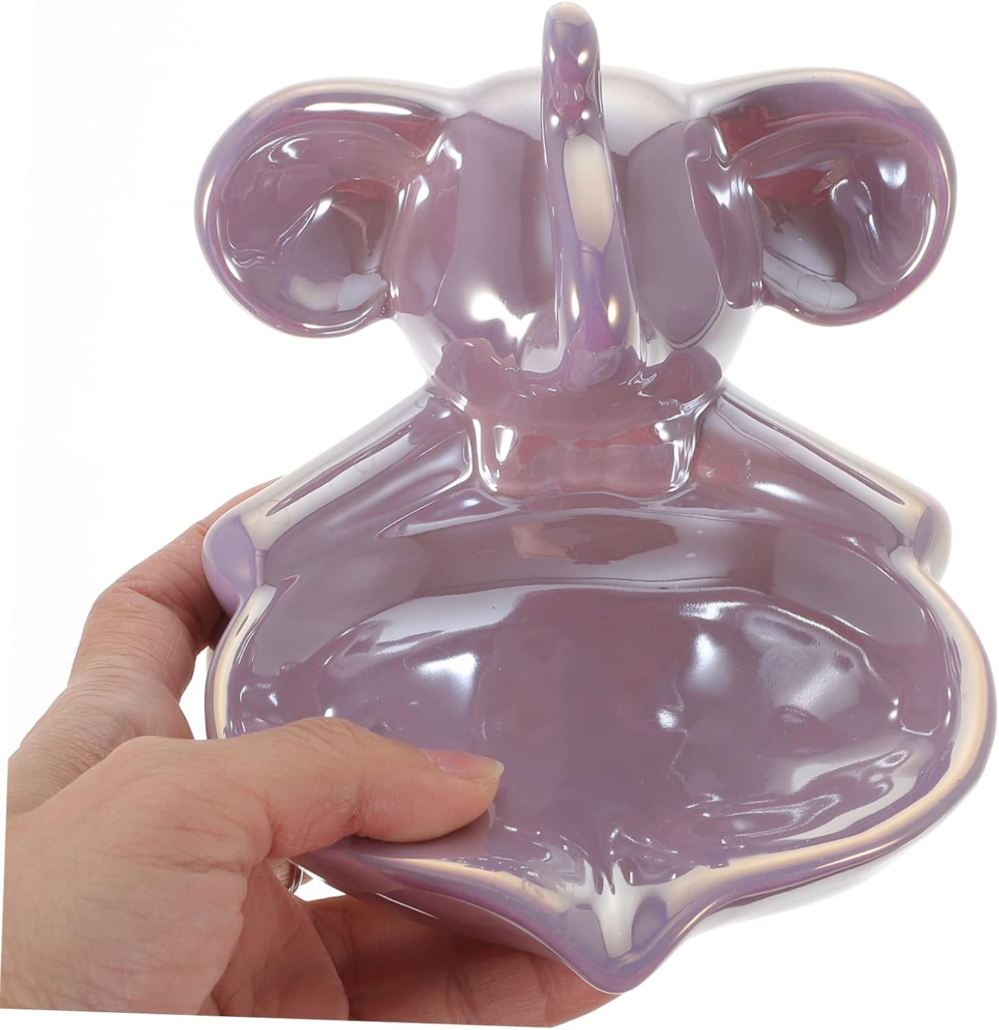 Cute Elephant Ceramic Soap Dish with Self Draining Design
