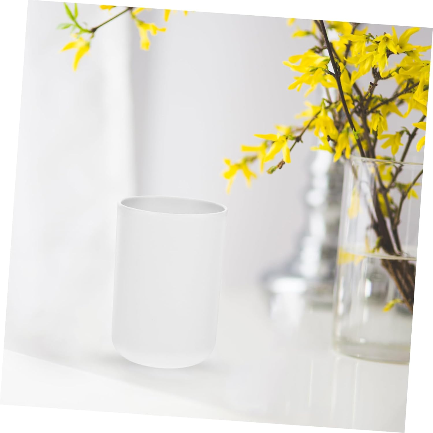 2-Piece Reusable Bathroom Tumbler Toothbrush Cups Pure Safe and Convenient