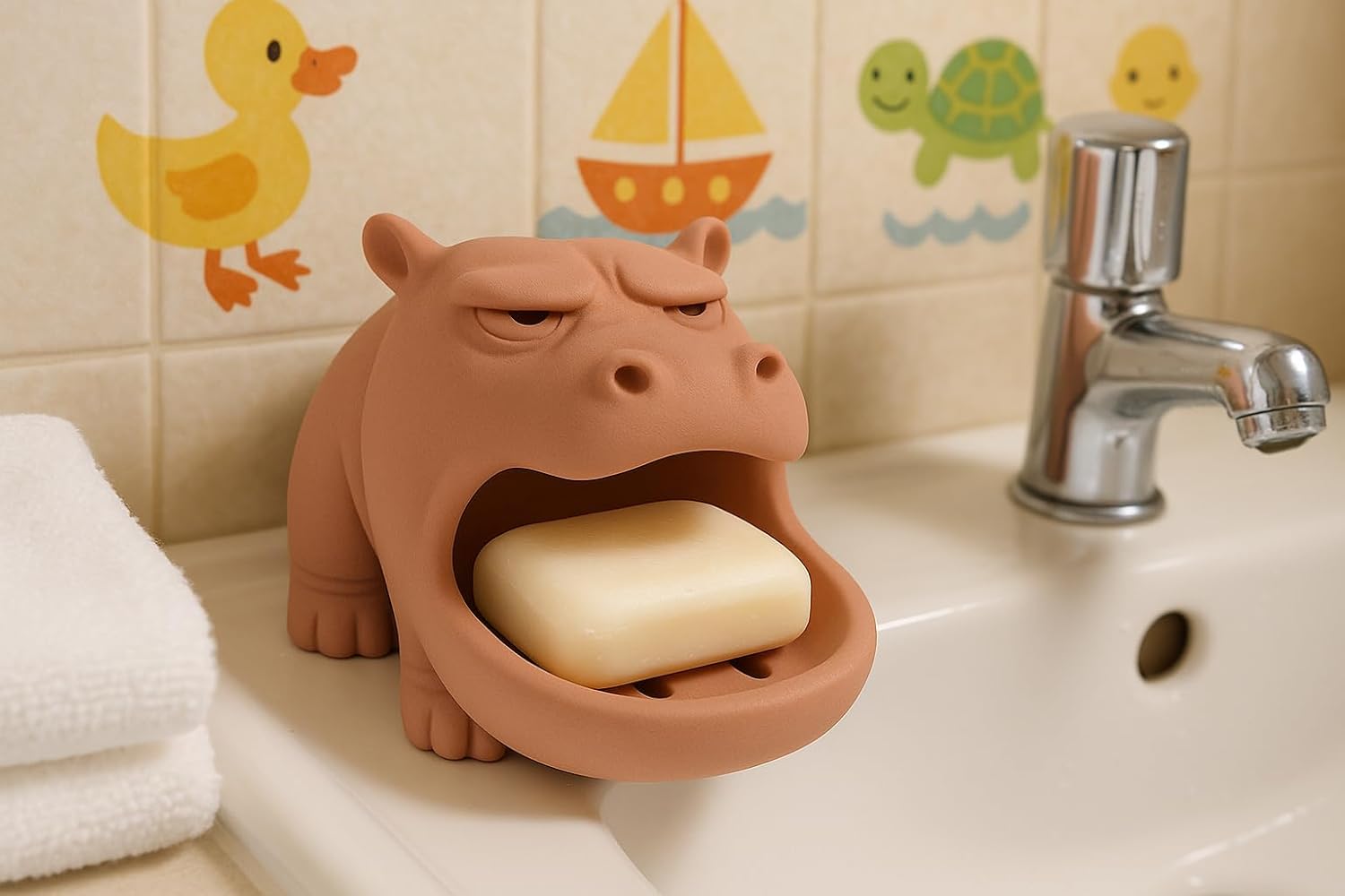 Grumpy Hippo 2 SOAP DISH