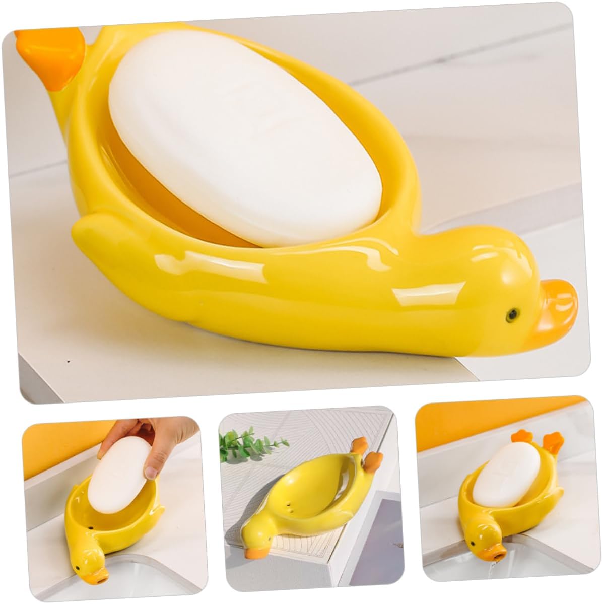 BUGUUYO Ceramic Cartoon Goose Soap Dish - predsaking Stylish