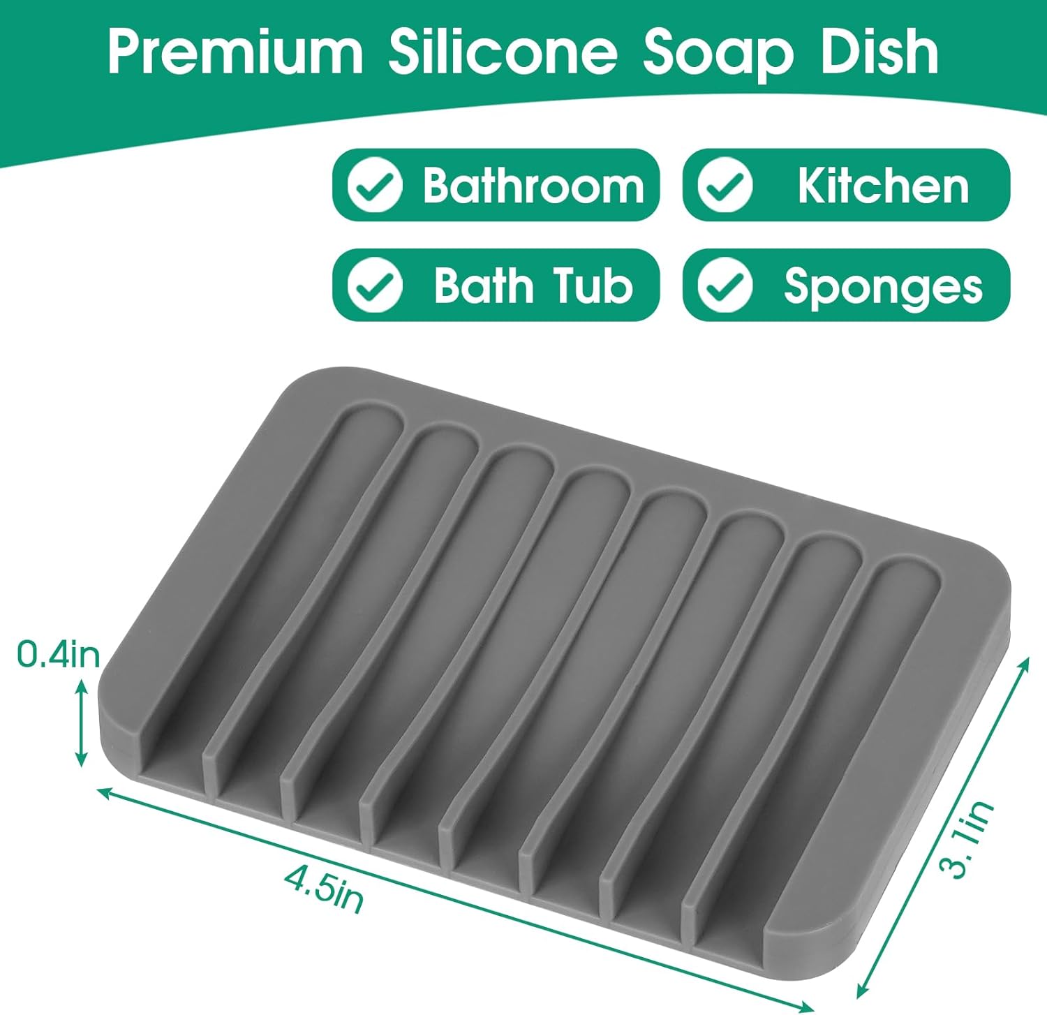 3-Piece Anti-Slip Soap Dish Set