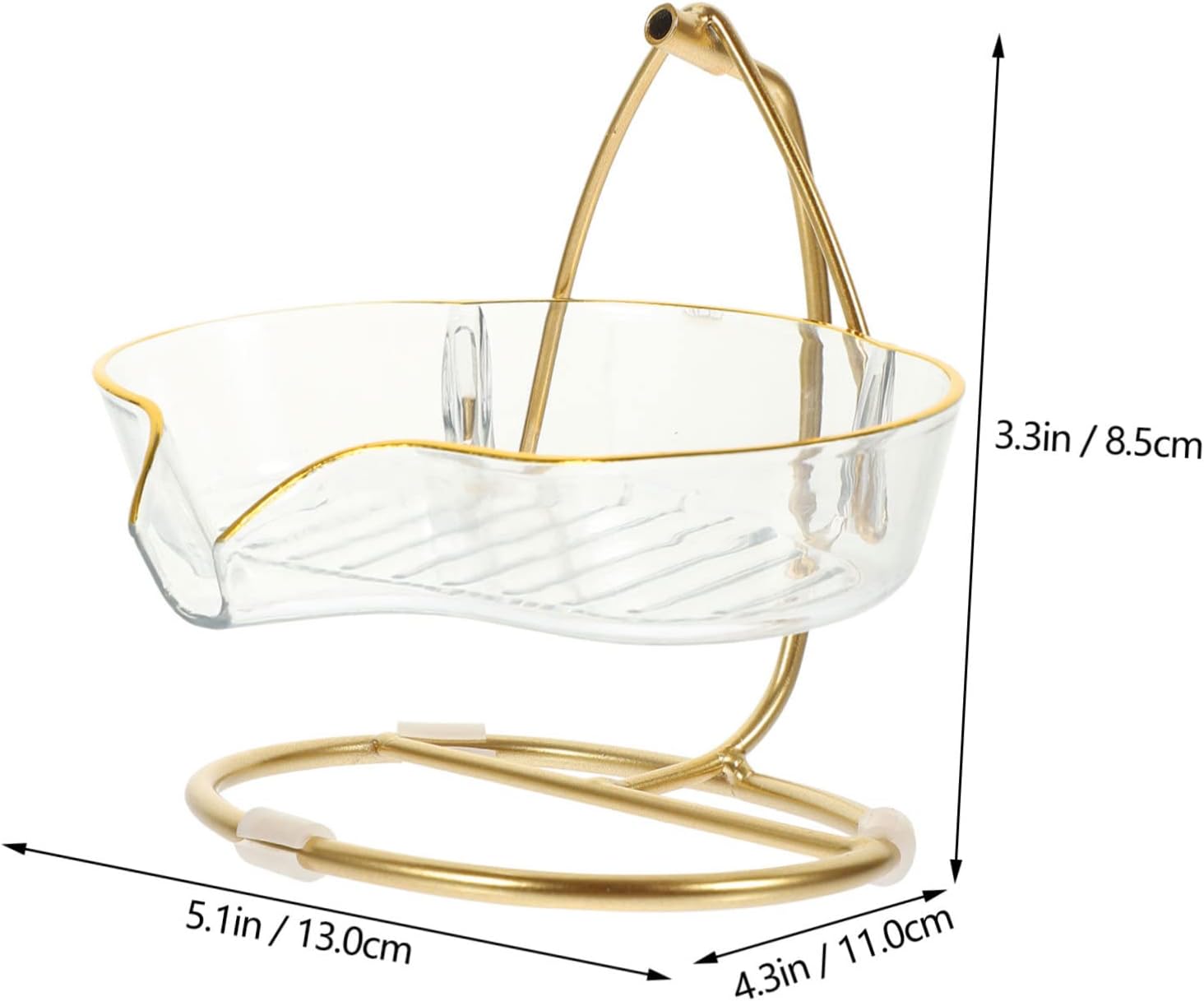 MAGICLULU Creative Self-Draining Holder with Clear Dish and Iron Stand