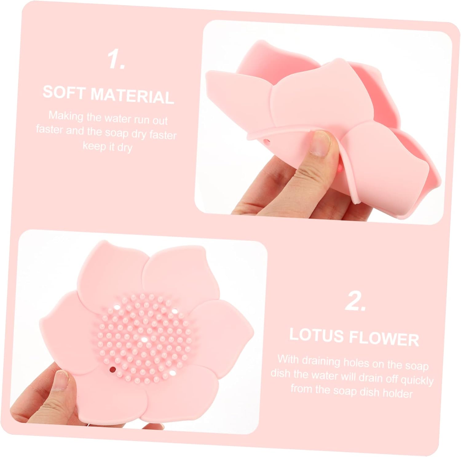 Floral Soap Dish - Self-Draining Bathroom Organizer