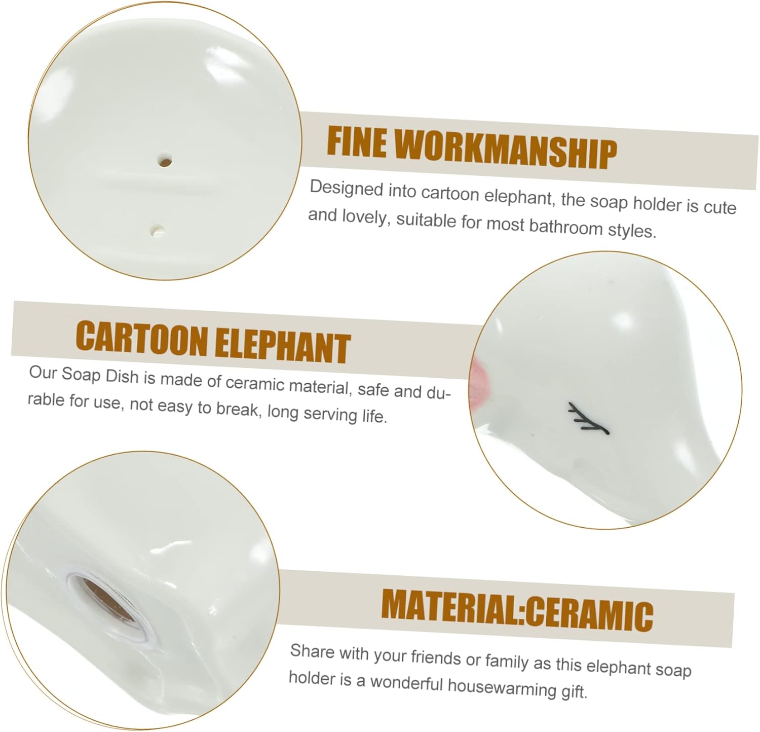 Adorable Ceramic Elephant Soap Dish
