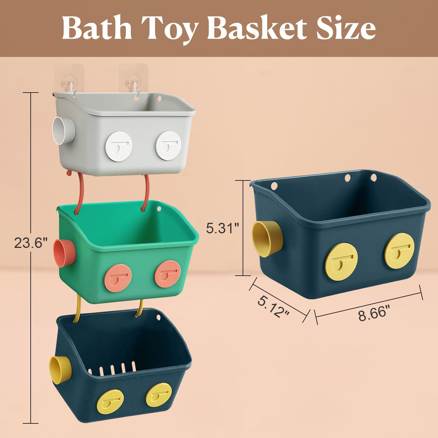 Robotic Bath Toy Organizer 6-Pack