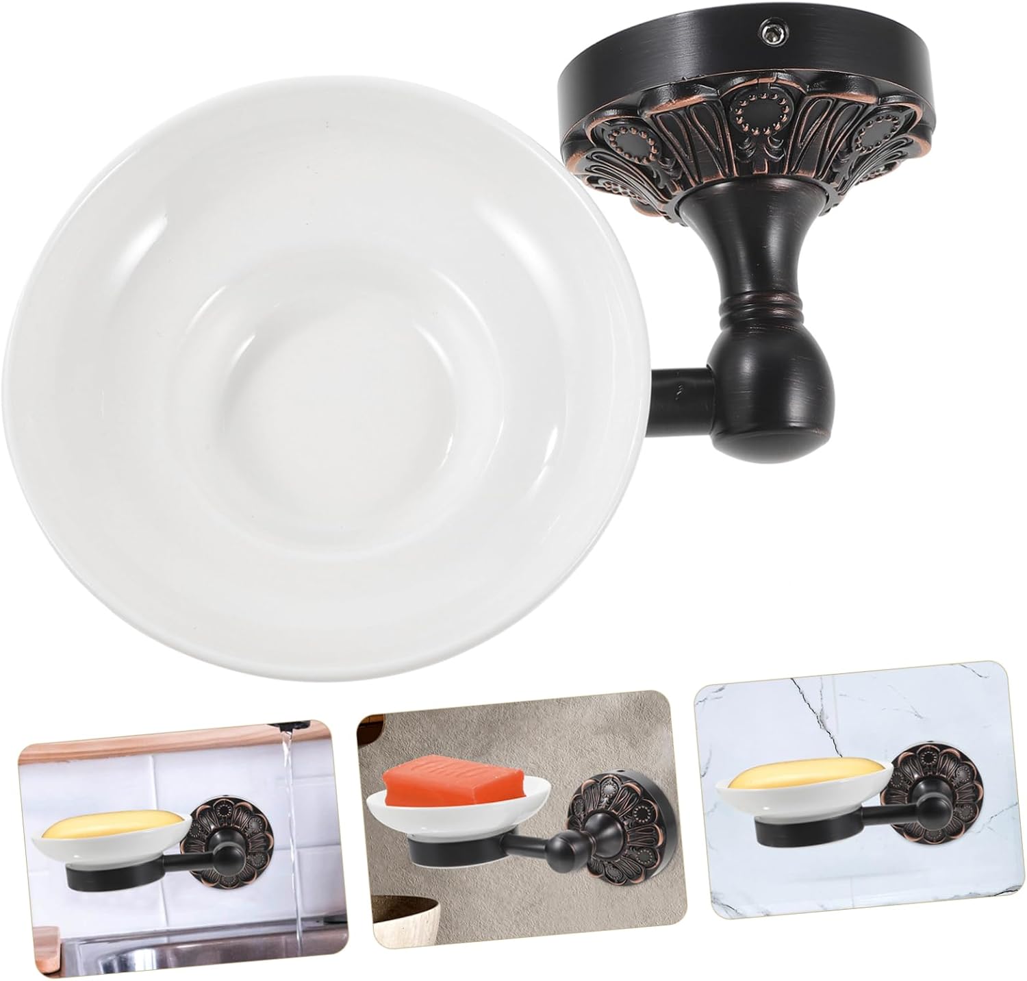 Oval Wall-Mounted Soap Dish Holder Minimalist Design