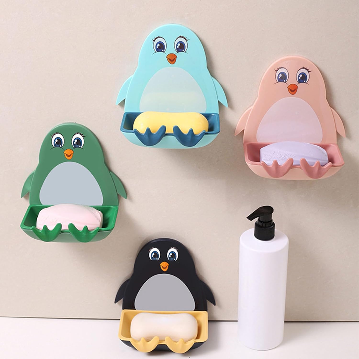 Wall Mounted Penguins Soap Box Decorative Organizer 1