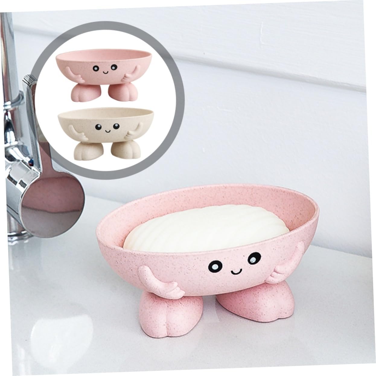 adesnwt x2 Adorable 2-Piece Cartoon Soap Dish