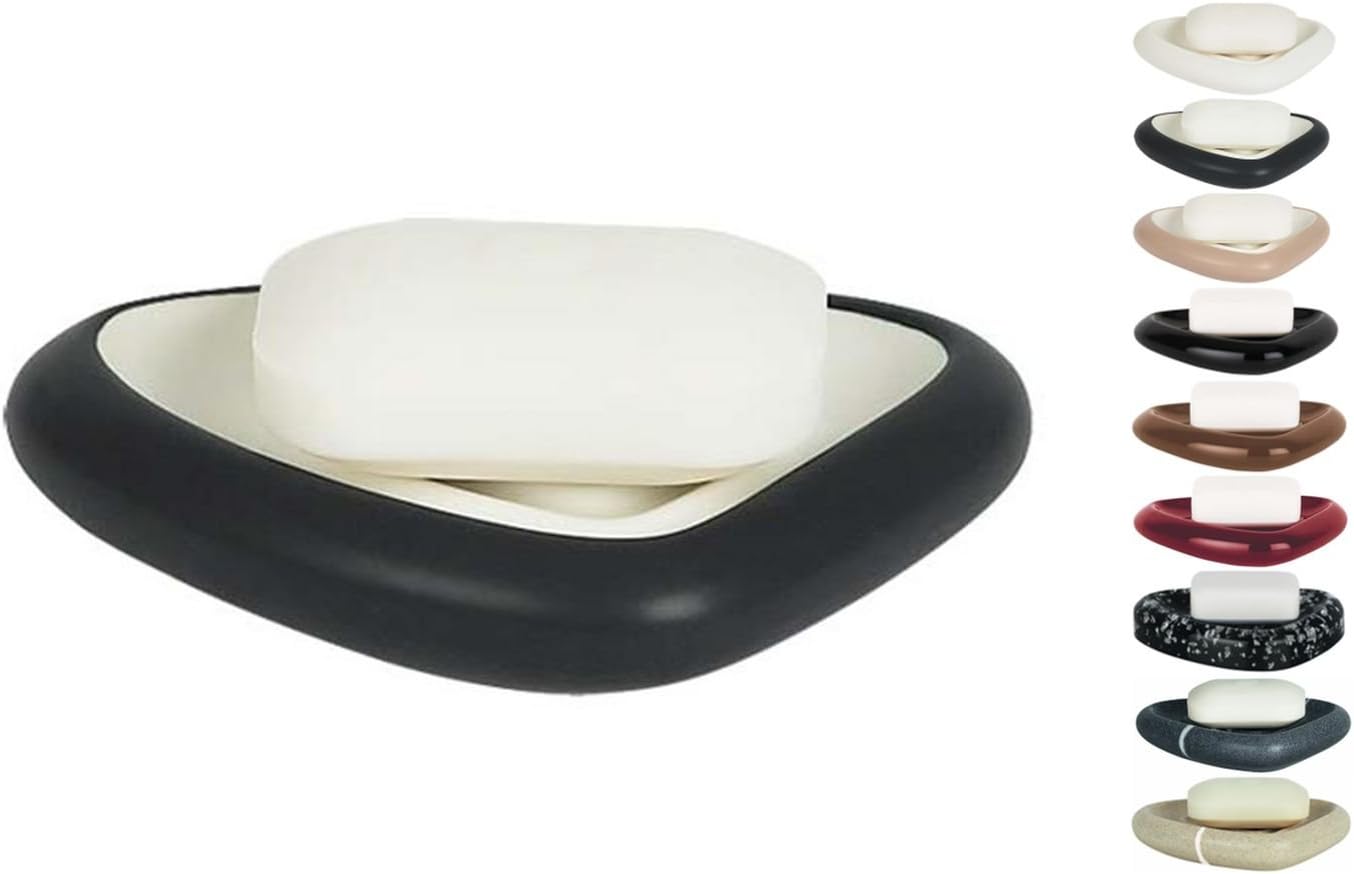 Spirella Etna Stoneware Soap Dish BlackWhite