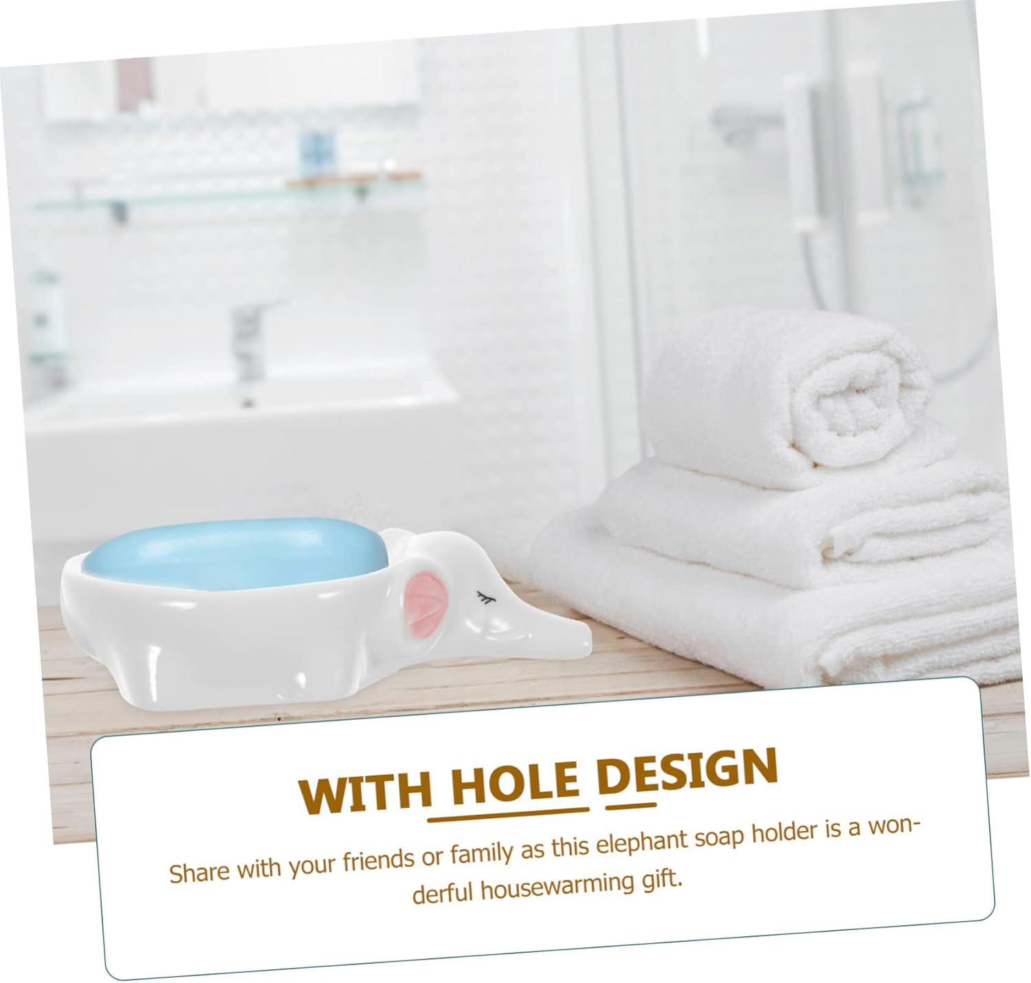 ABOOFAN Elephant Ceramic Soap Holder