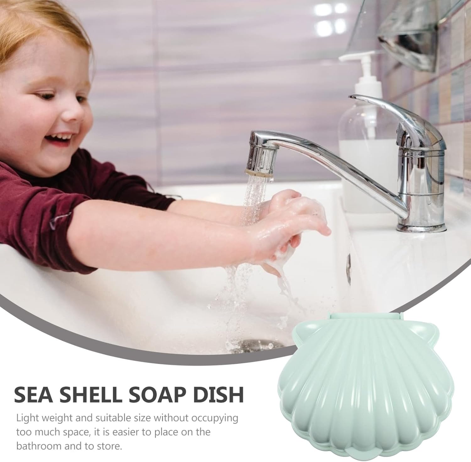 2-Piece Shell Soap Dish Holder for Bathroom Travel Use