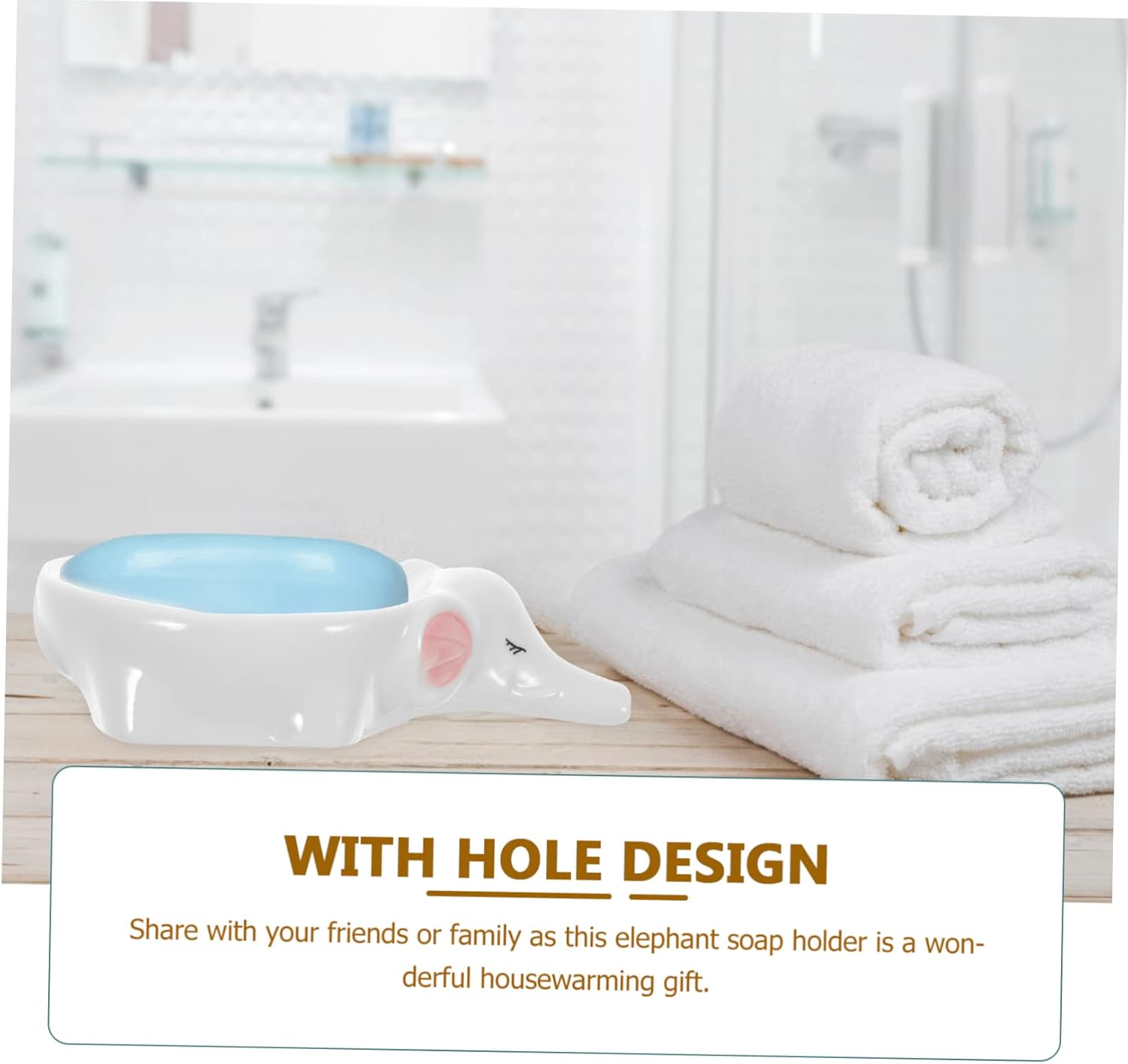 Elephant-Cutie Ceramic Soap Holder for the Bathroom