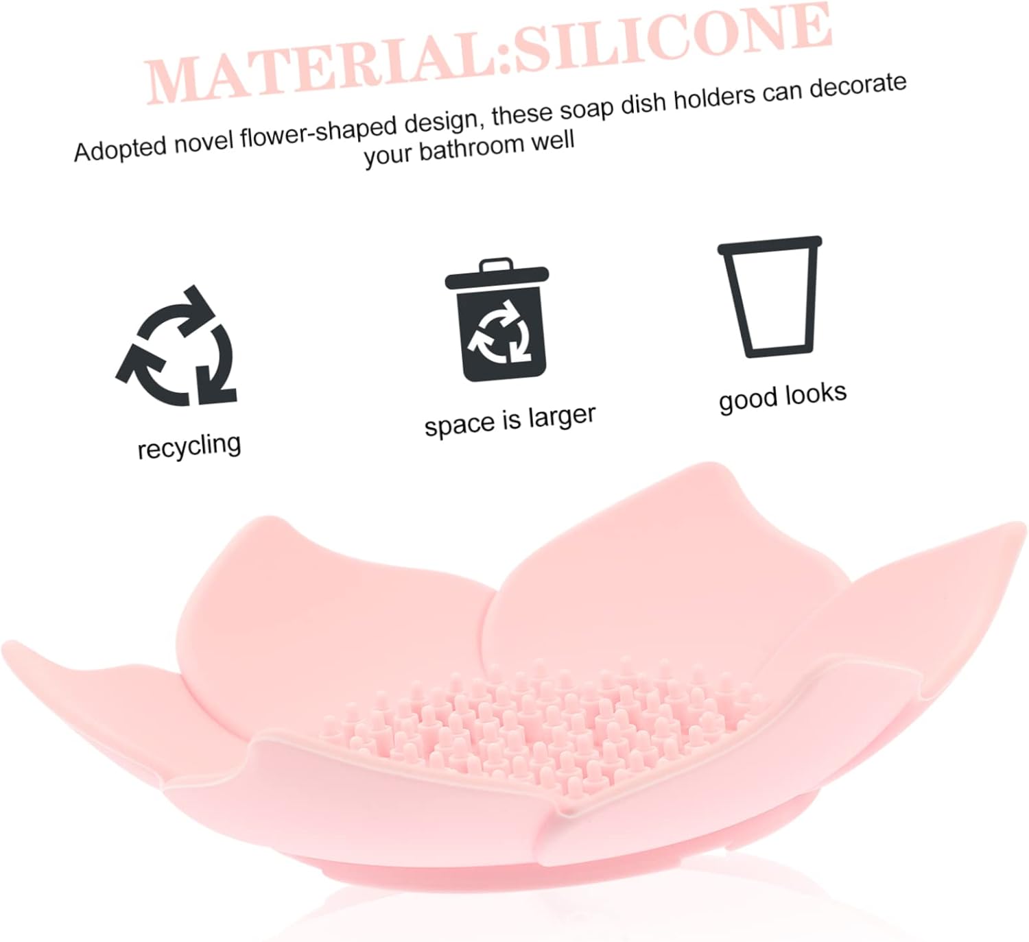 Alipis Flower Shape Soap Dish Silicone Holder