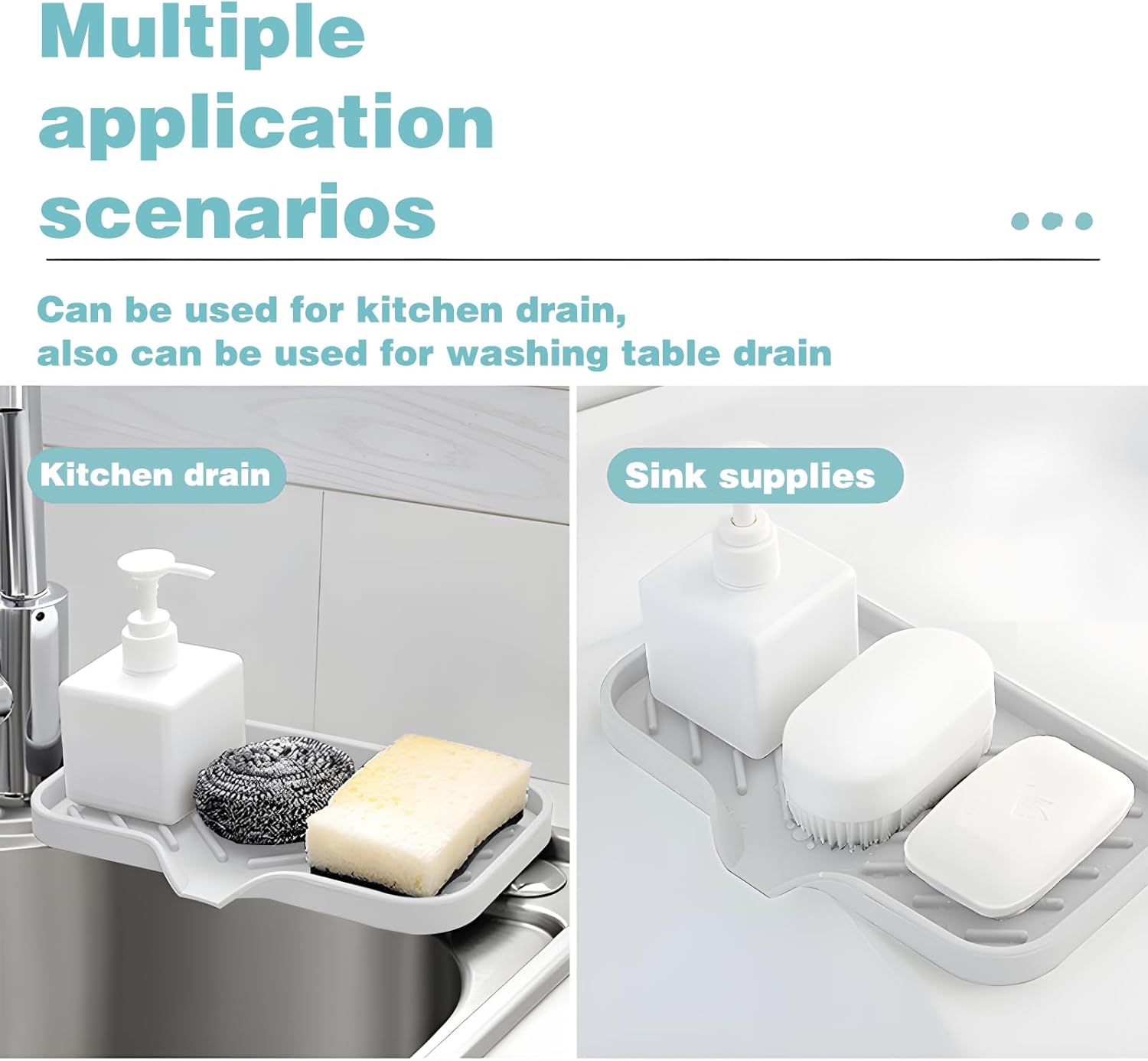 Silicone Soap Dish with Drain and Non-Slip Grid
