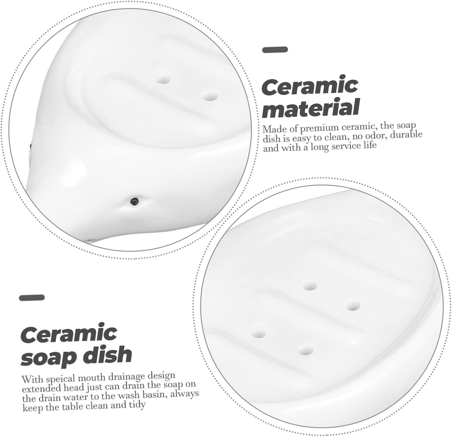 Ceramic Dolphin Soap Holder for Bathroom and Kitchen