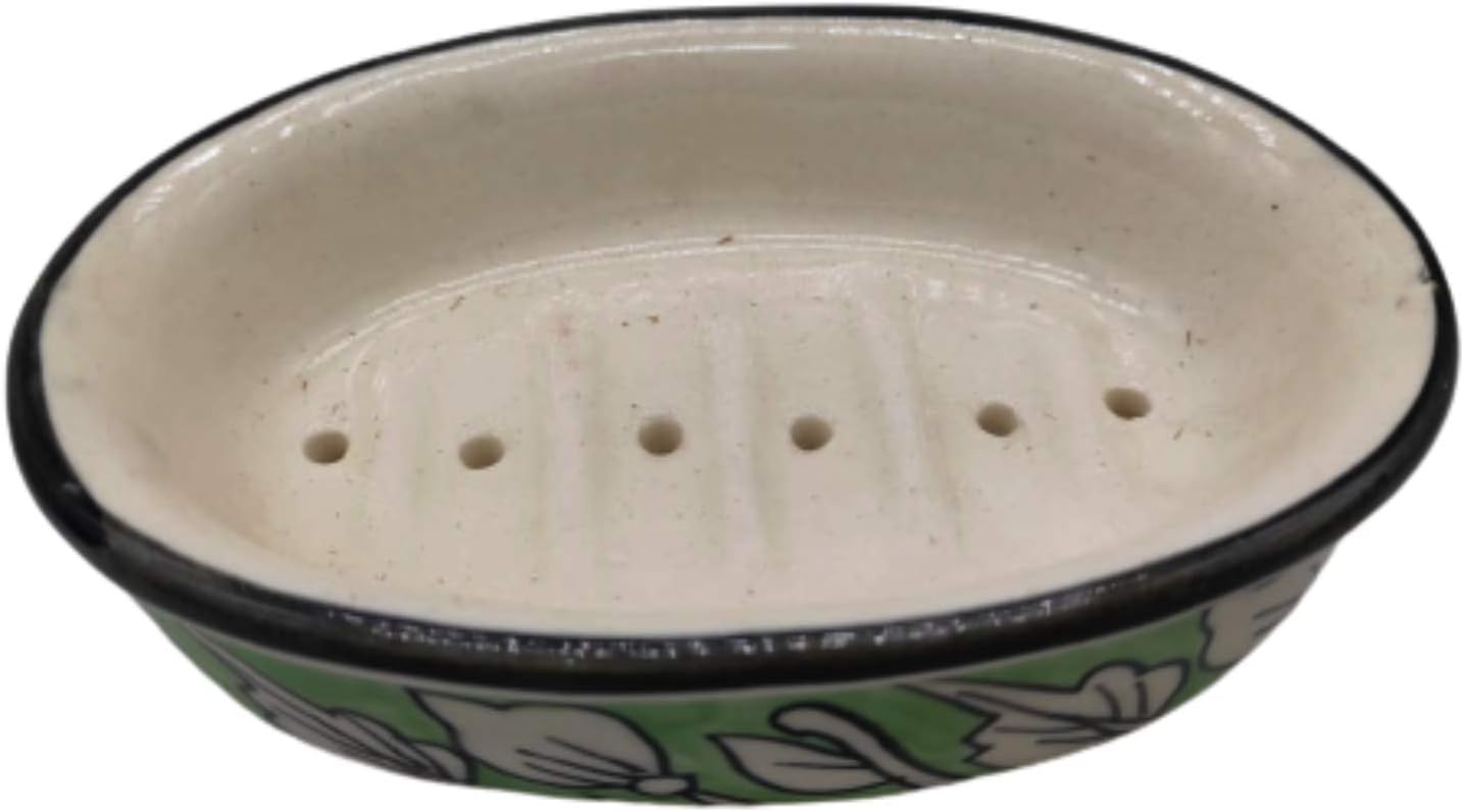 India Meets India Handicraft Ceramic Soap Dish for a Modern Bath Experience