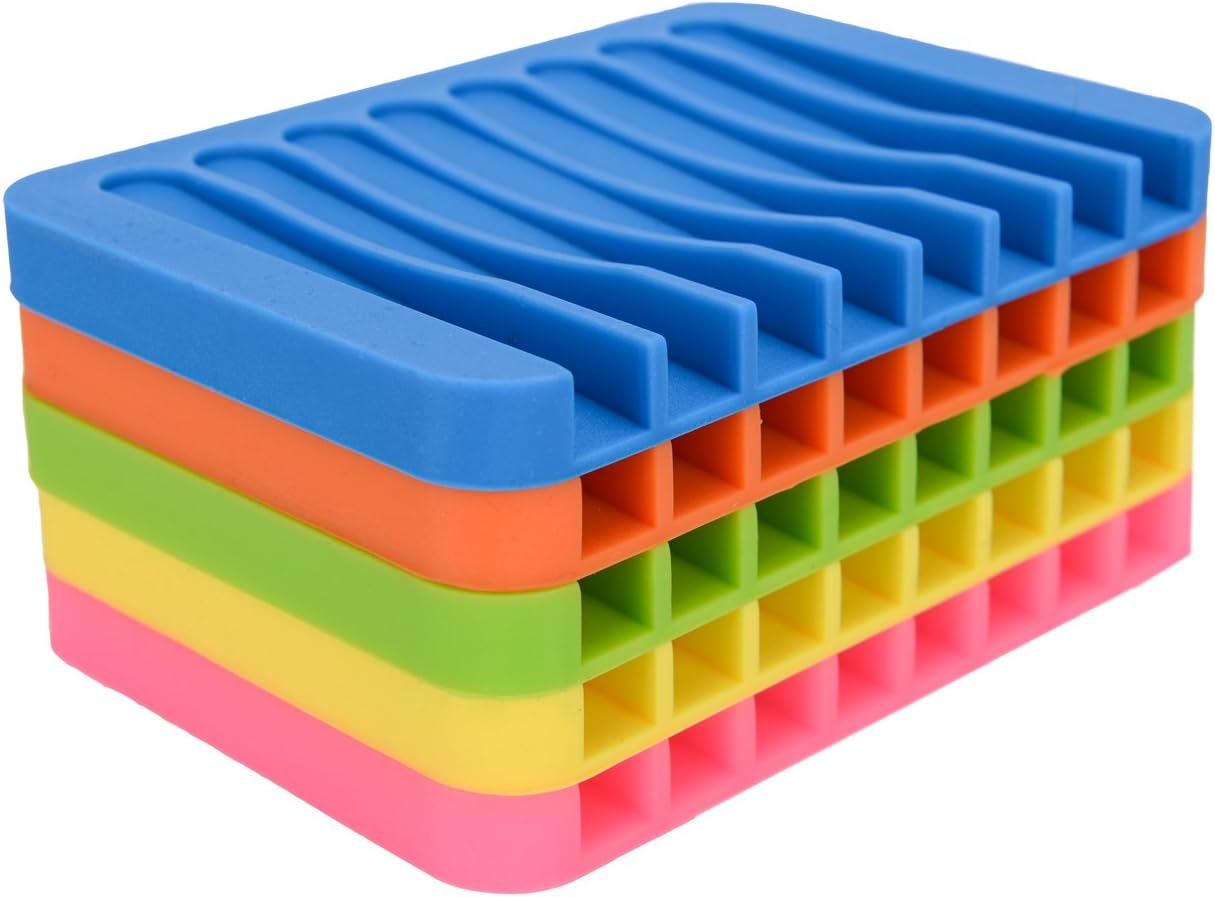 Vibrant silicone soap dish set for bathroom