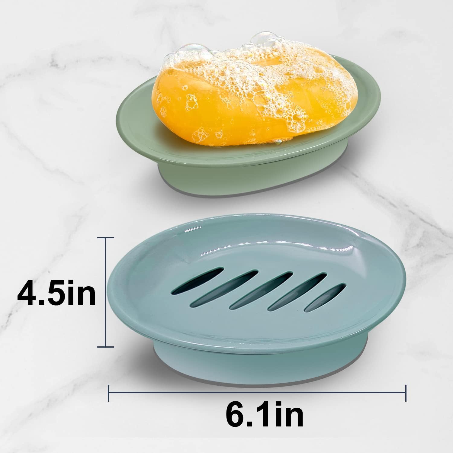 Eco-Friendly 3-Pack Soap Dish Holder with Drain Durable Easy to Clean